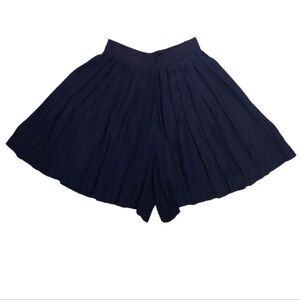 VINTAGE 90s navy blue‎ pleated dressy ark academia shorts XS